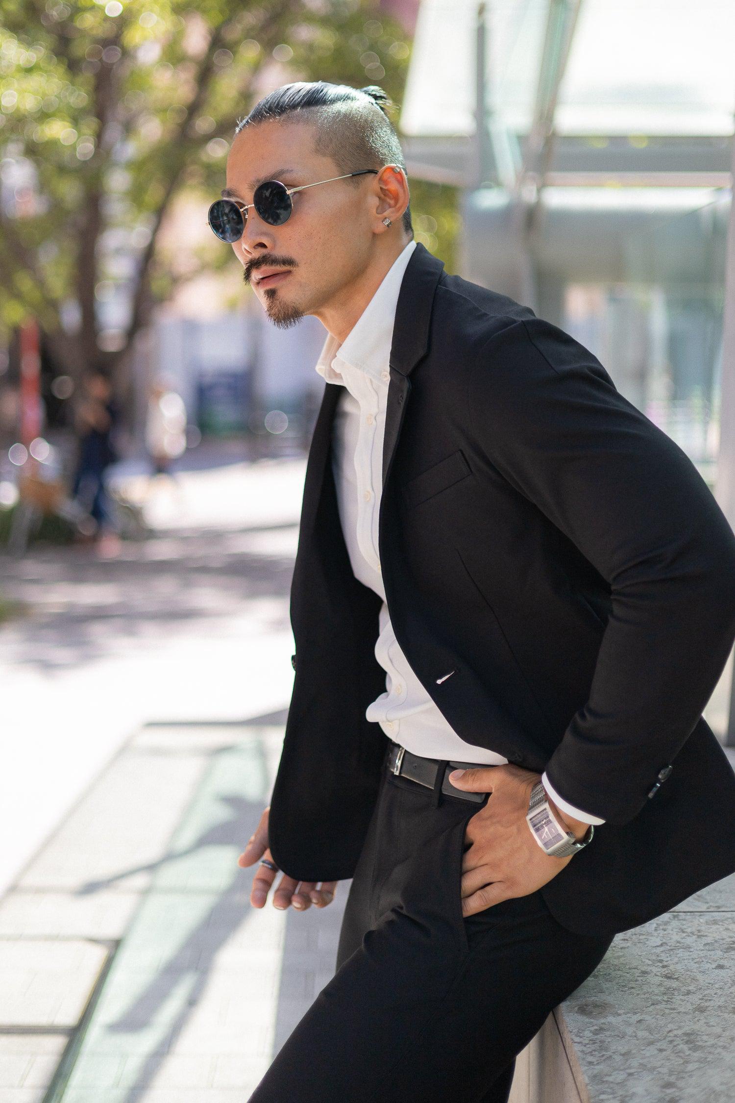 【想像以上のフィット感】 ハイパーストレッチジャケット ブラック