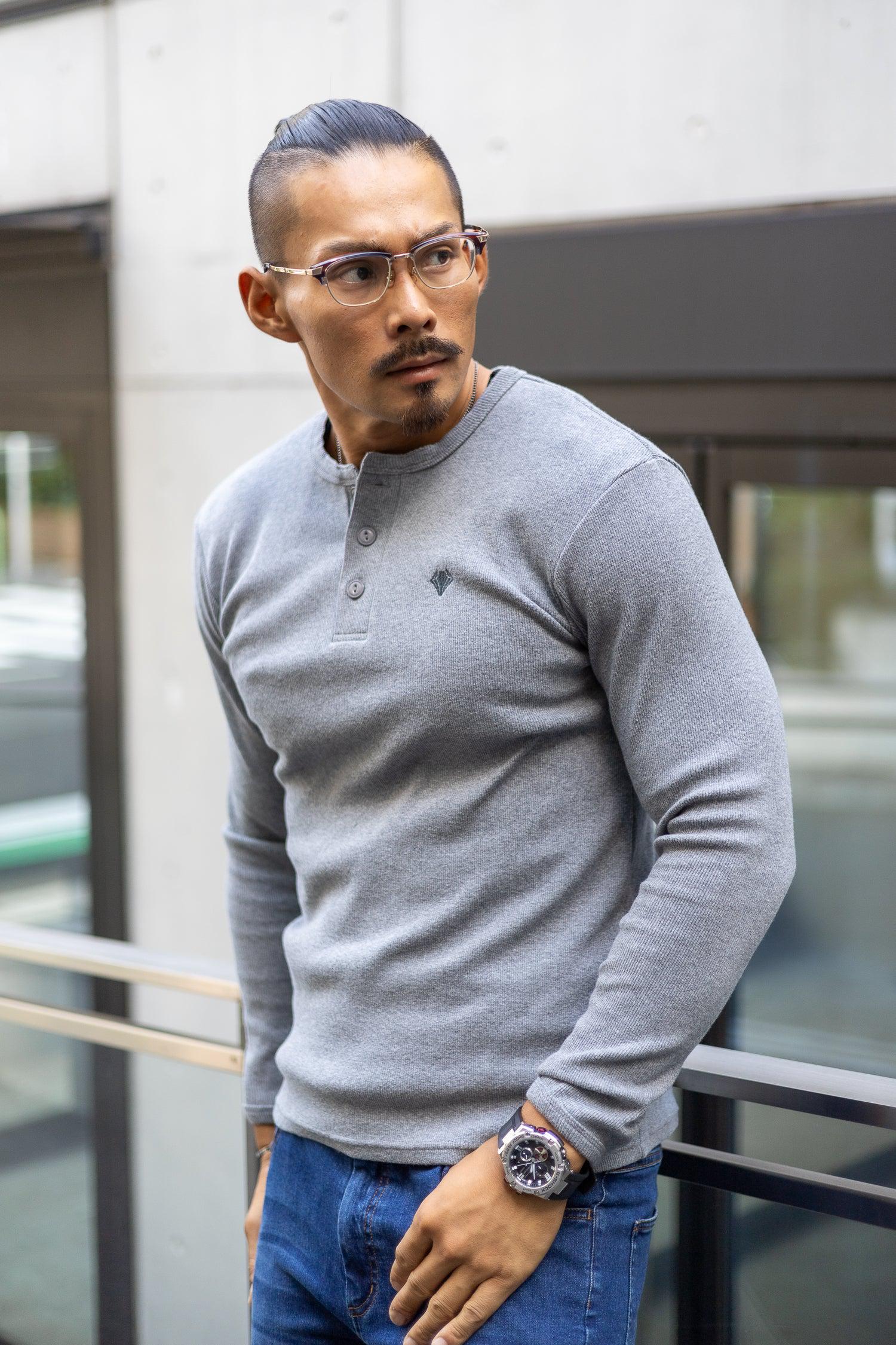 Henley Neck Long-Sleeve Tee
