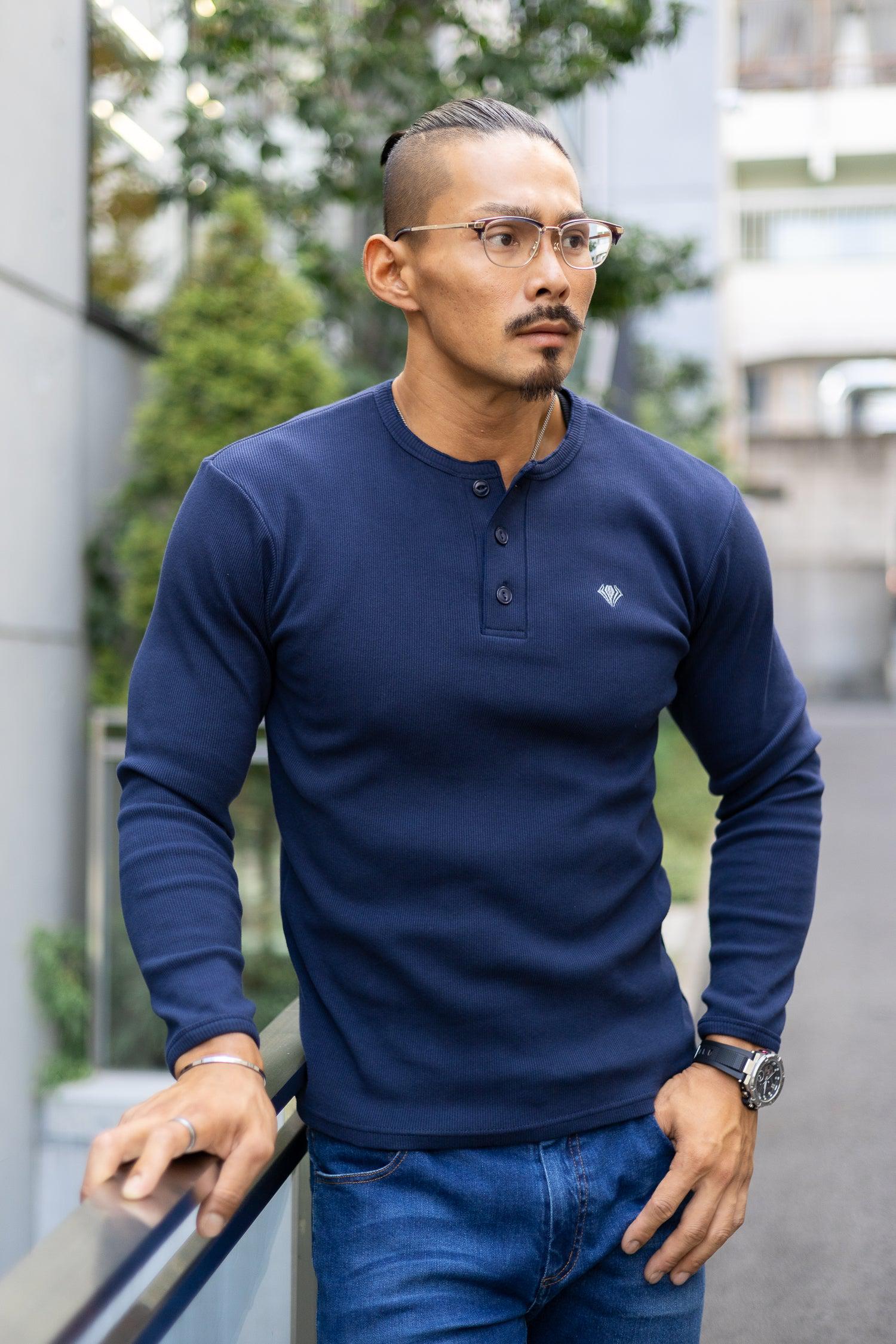 Henley Neck Long-Sleeve Tee