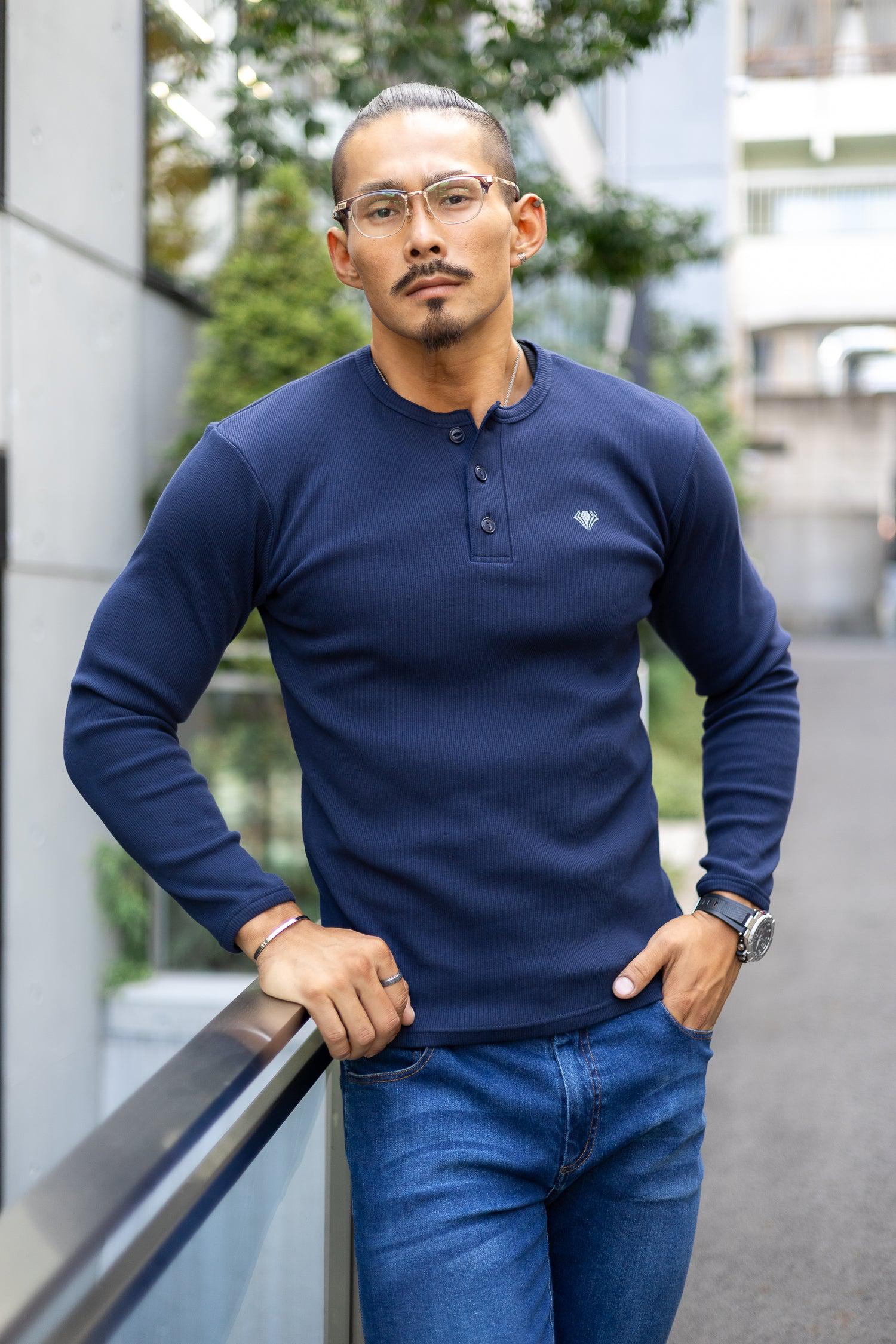 Henley Neck Long-Sleeve Tee