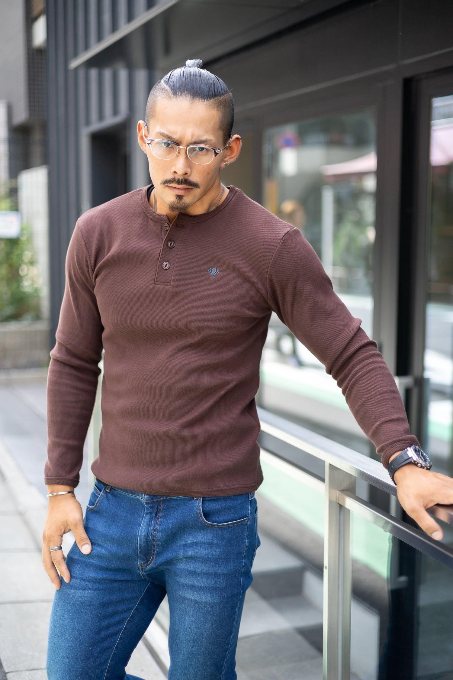 Henley Neck Long-Sleeve Tee