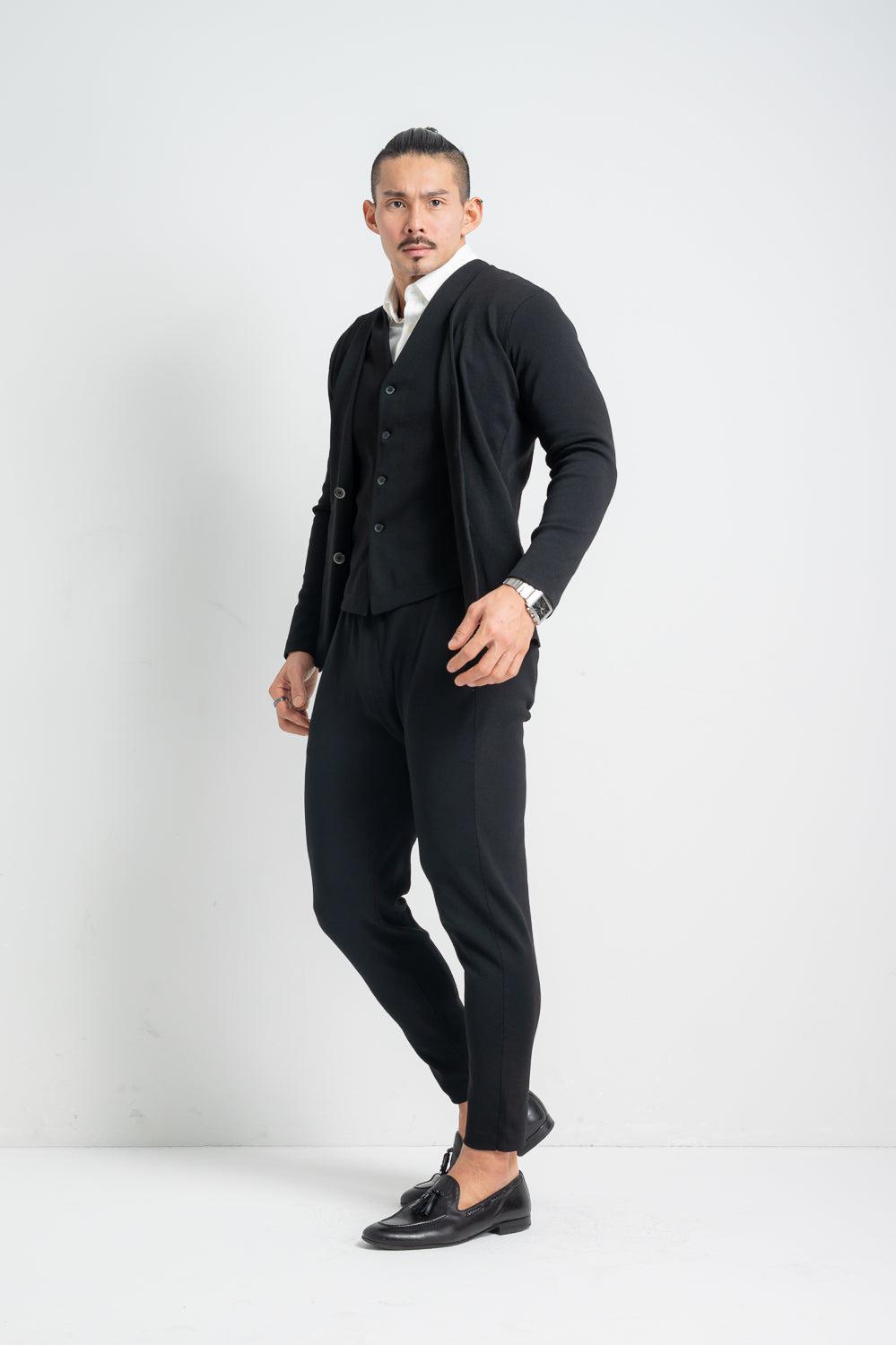 【NEW】 High Stretch Knit Collarless Jacket (For 3-piece suits)