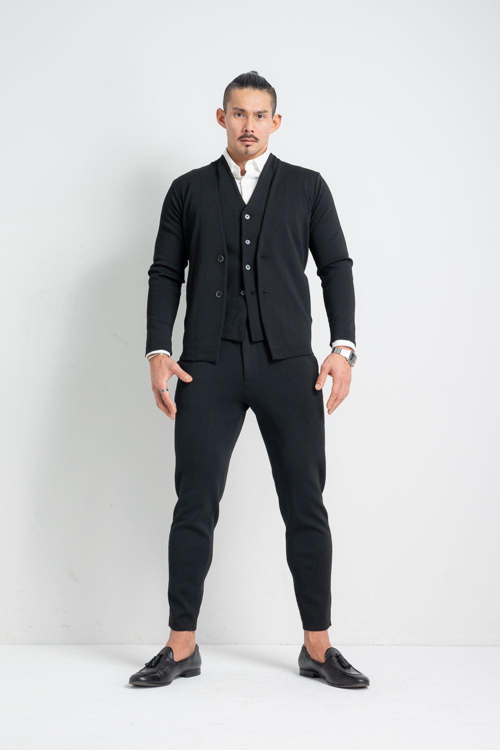 【NEW】 High Stretch Knit Collarless Jacket (For 3-piece suits)