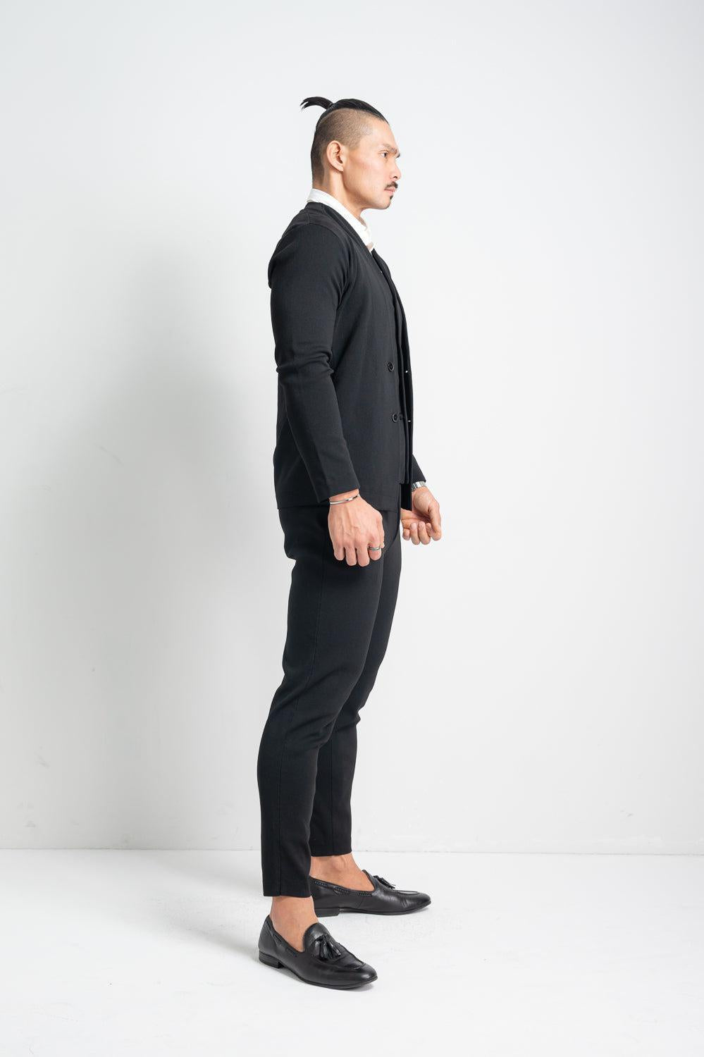 ノーカラーニットジャケット (ベスト/パンツ別売)