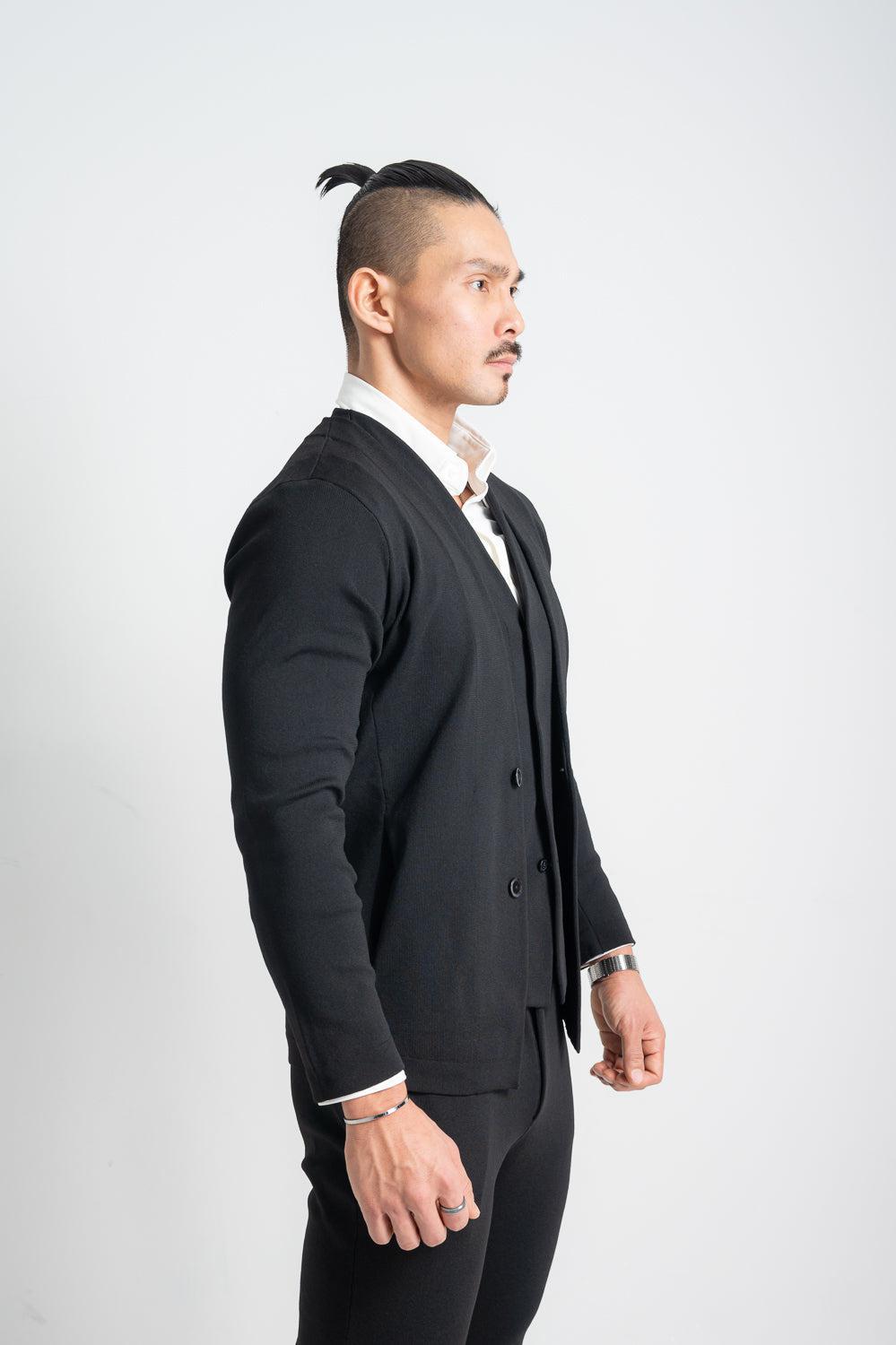 【NEW】 High Stretch Knit Collarless Jacket (For 3-piece suits)