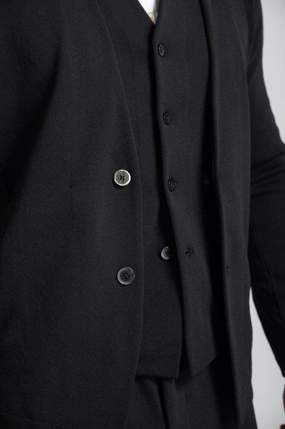 ノーカラーニットジャケット (ベスト/パンツ別売)