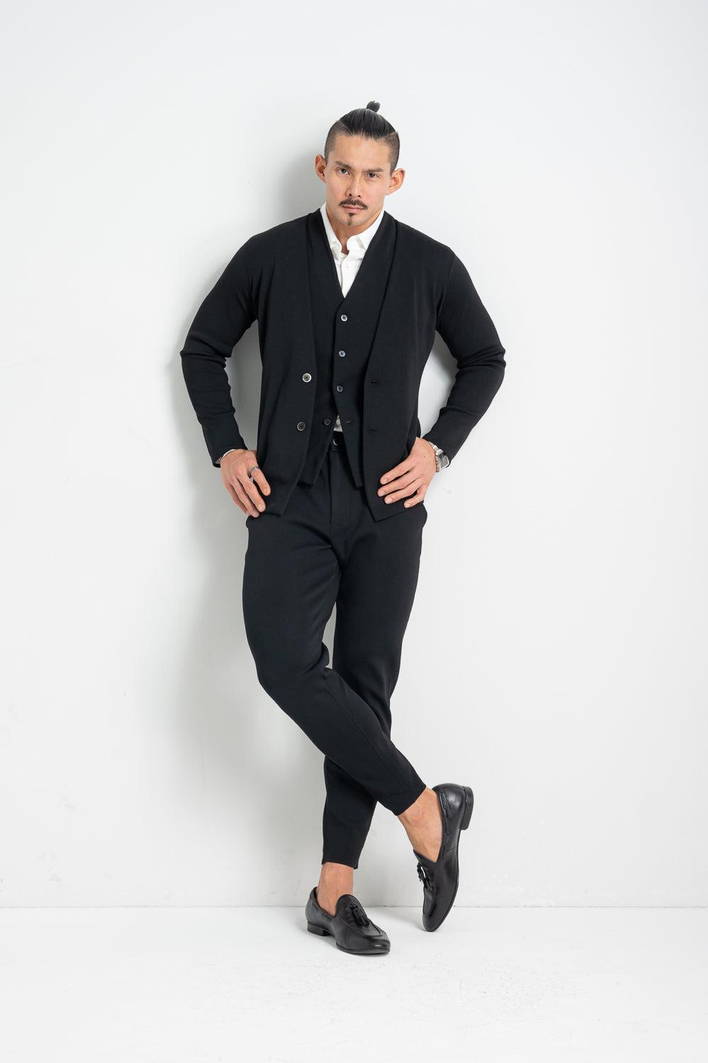 【NEW】 High Stretch Knit Collarless Jacket (For 3-piece suits)