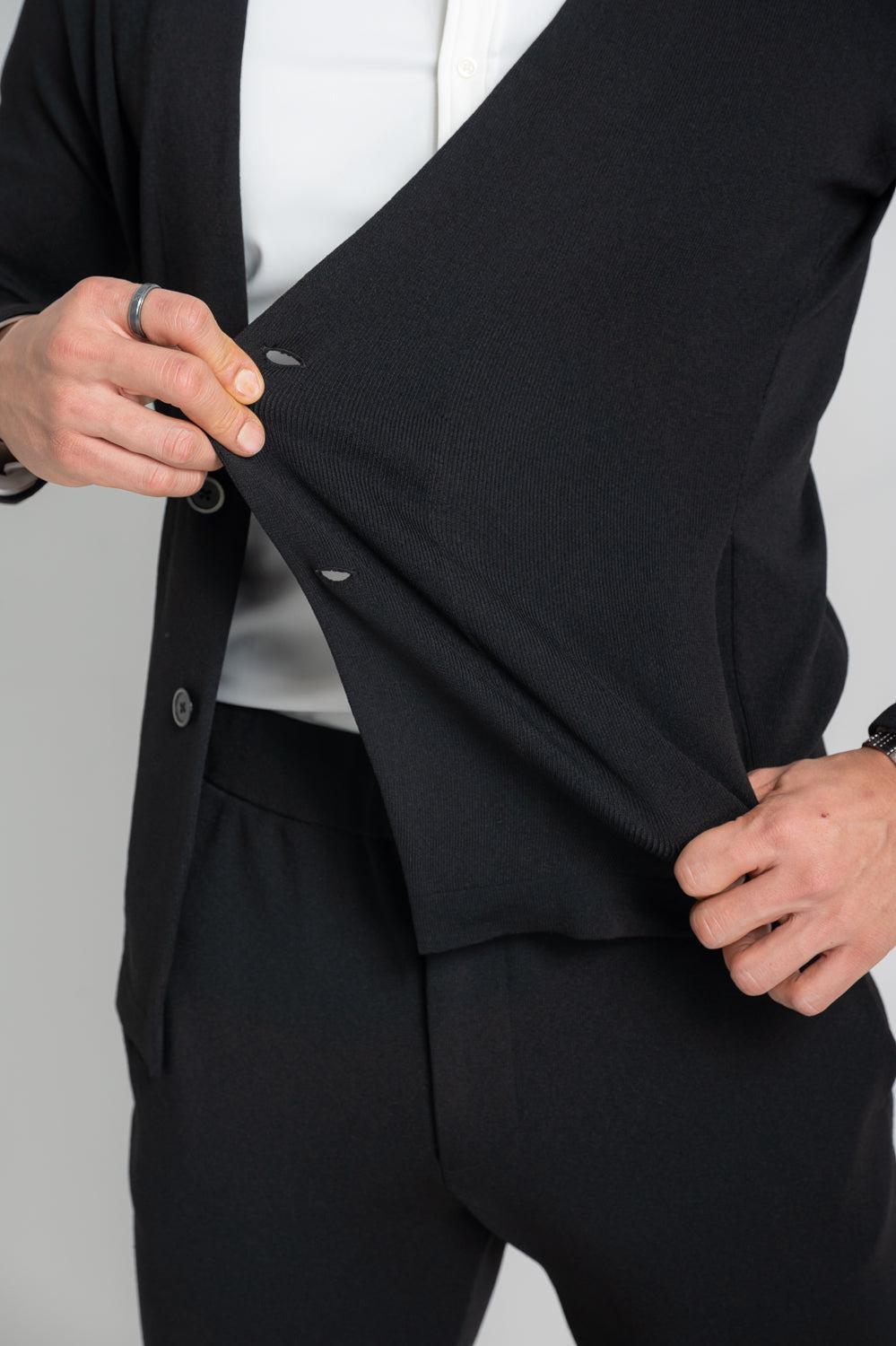 ノーカラーニットジャケット (ベスト/パンツ別売)