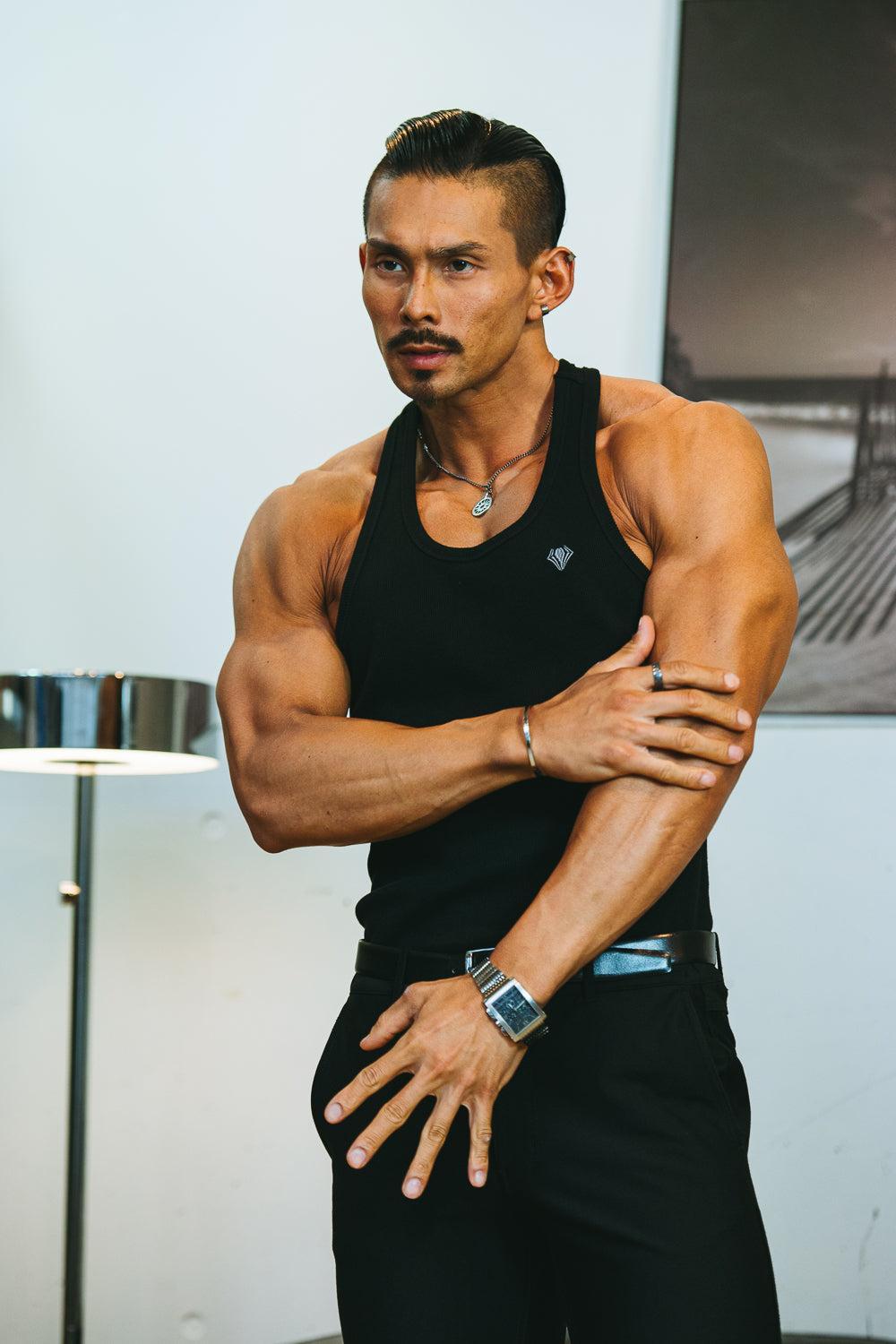 Rib Emblem Y-Tank - BLACK