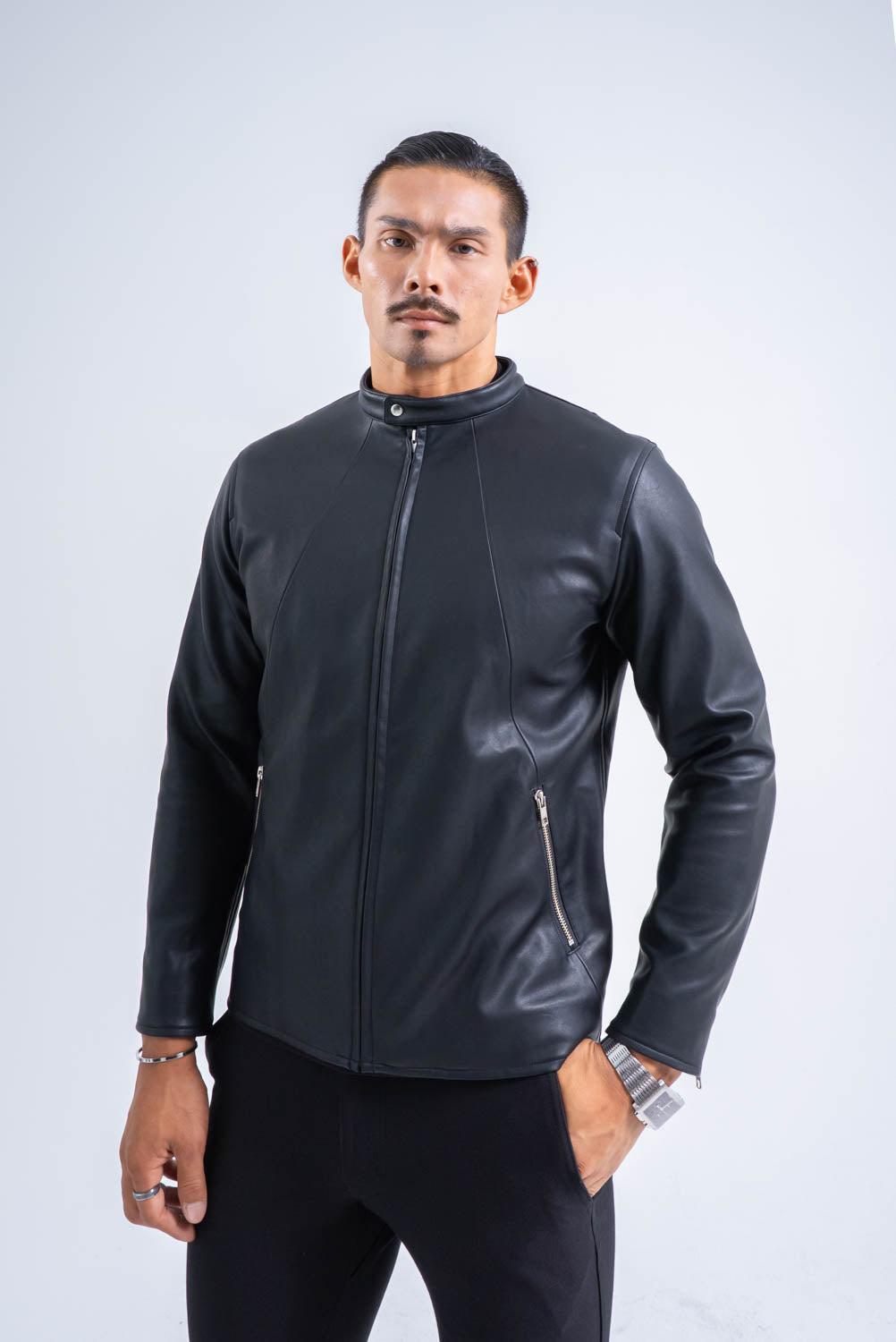 【上半身が鋭く映える】 ストレッチ ライダースジャケット
