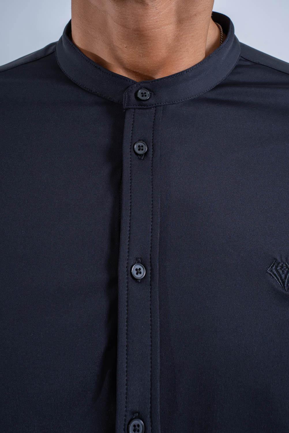 【NEW ARRIVAL】 極上シルエットストレッチ バンドカラーシャツ