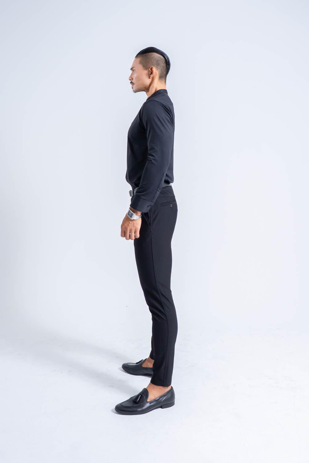 【NEW ARRIVAL】 極上シルエットストレッチ バンドカラーシャツ