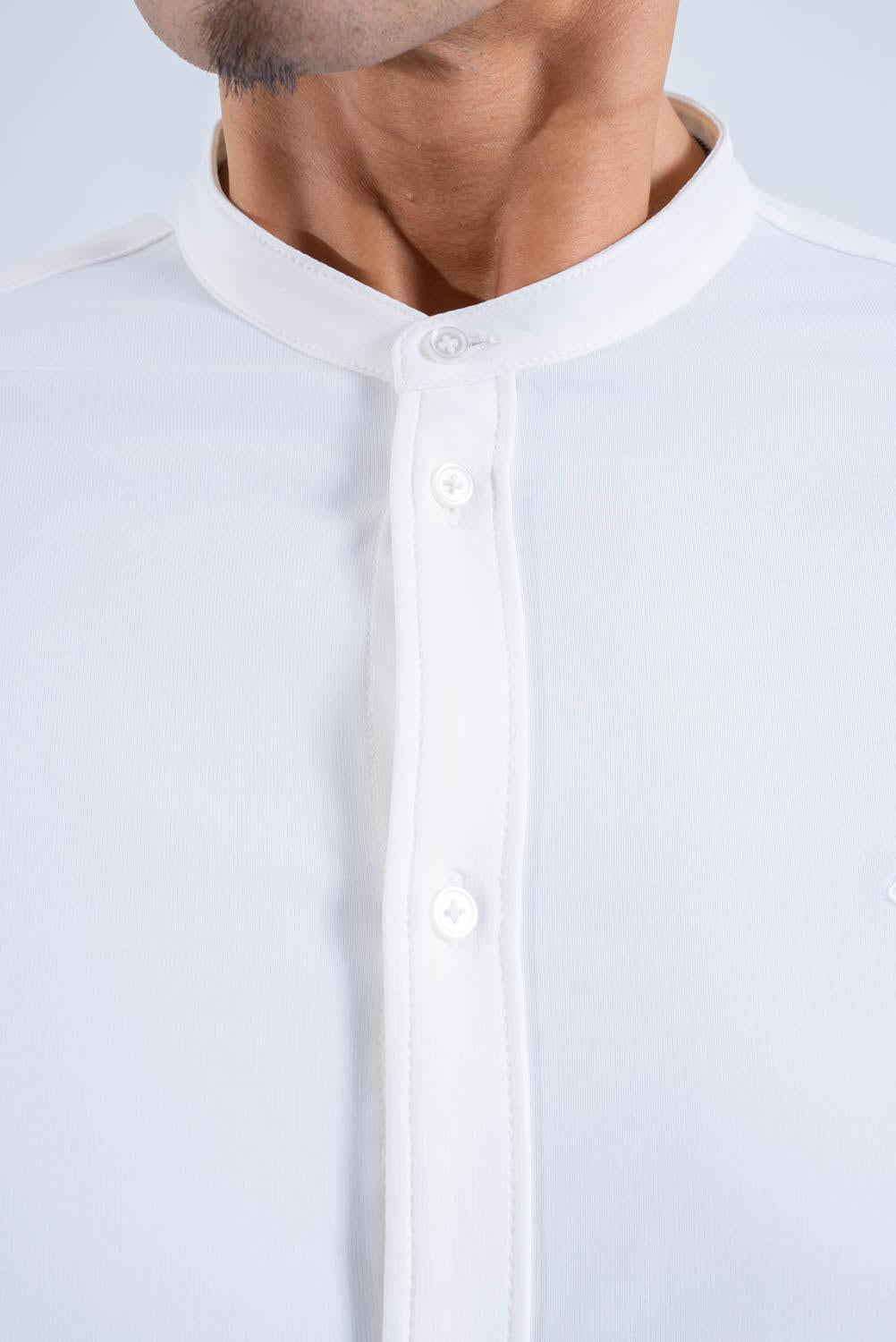 【NEW ARRIVAL】 極上シルエットストレッチ バンドカラーシャツ