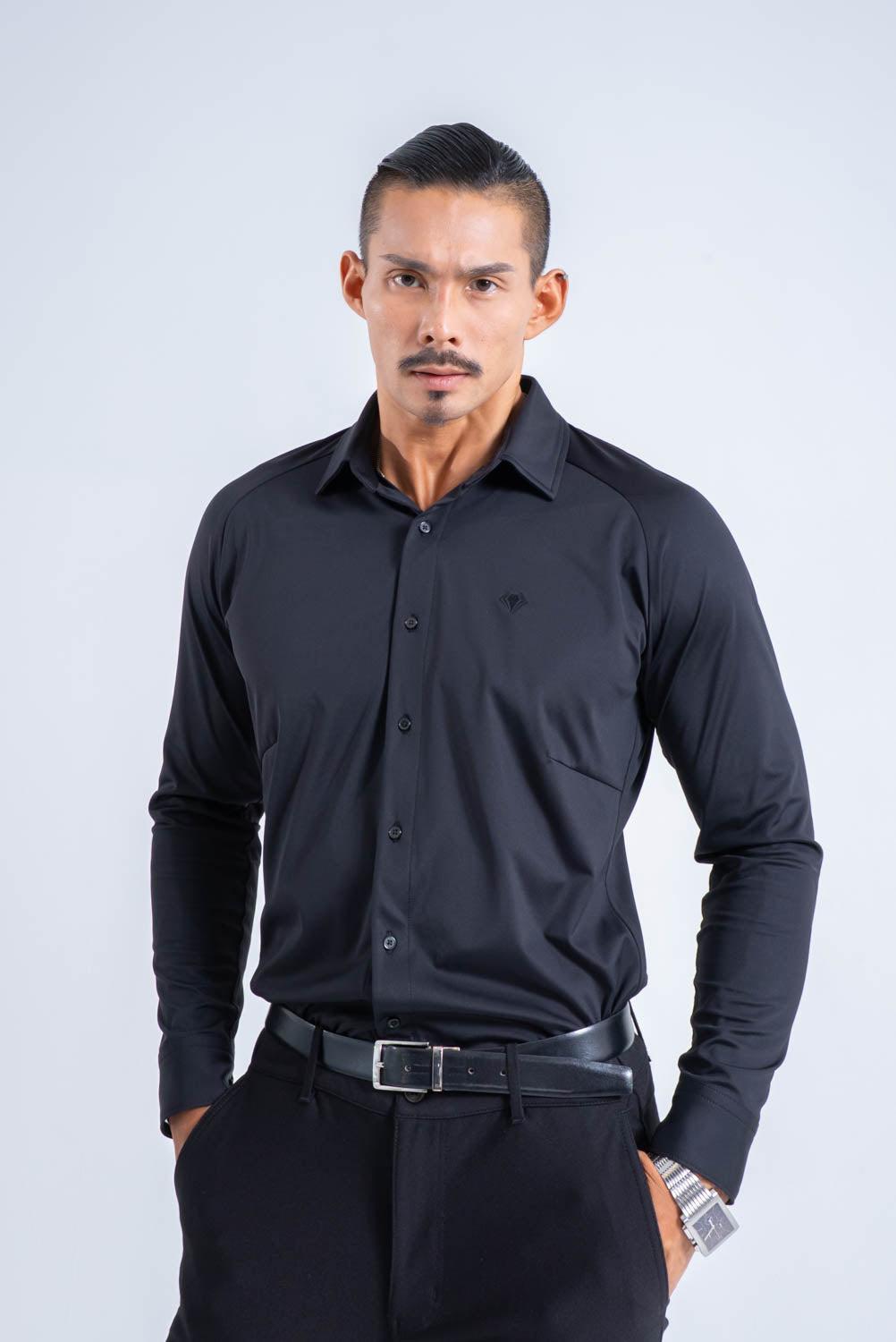 【NEW ARRIVAL】 極上シルエットストレッチ ラグランワイドカラーシャツ