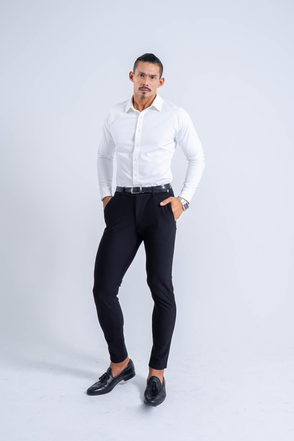 【NEW ARRIVAL】 極上シルエットストレッチ ラグランワイドカラーシャツ