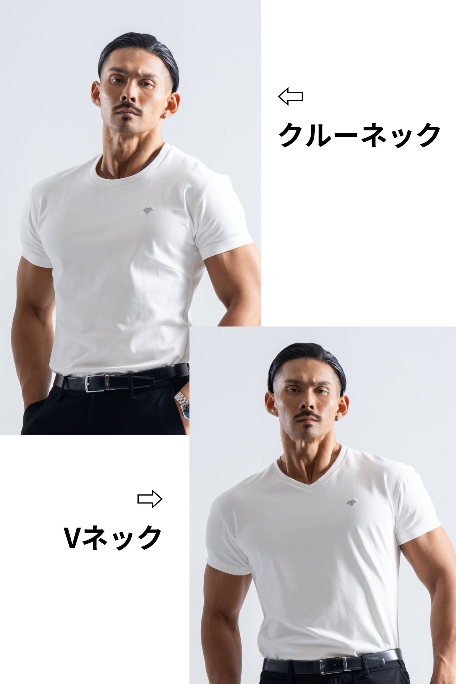 エンブレムTシャツ   - ホワイト