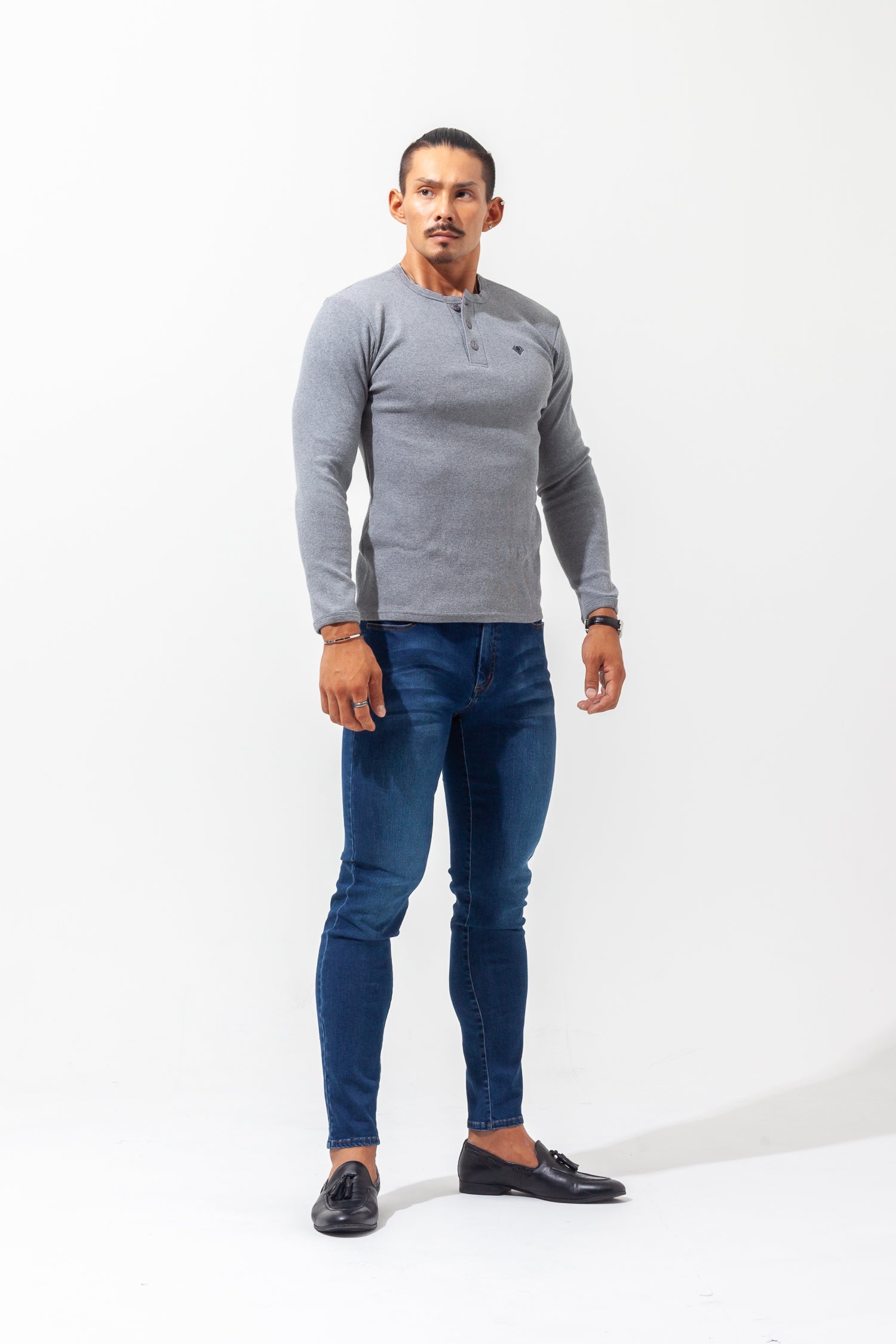 Henley Neck Long-Sleeve Tee