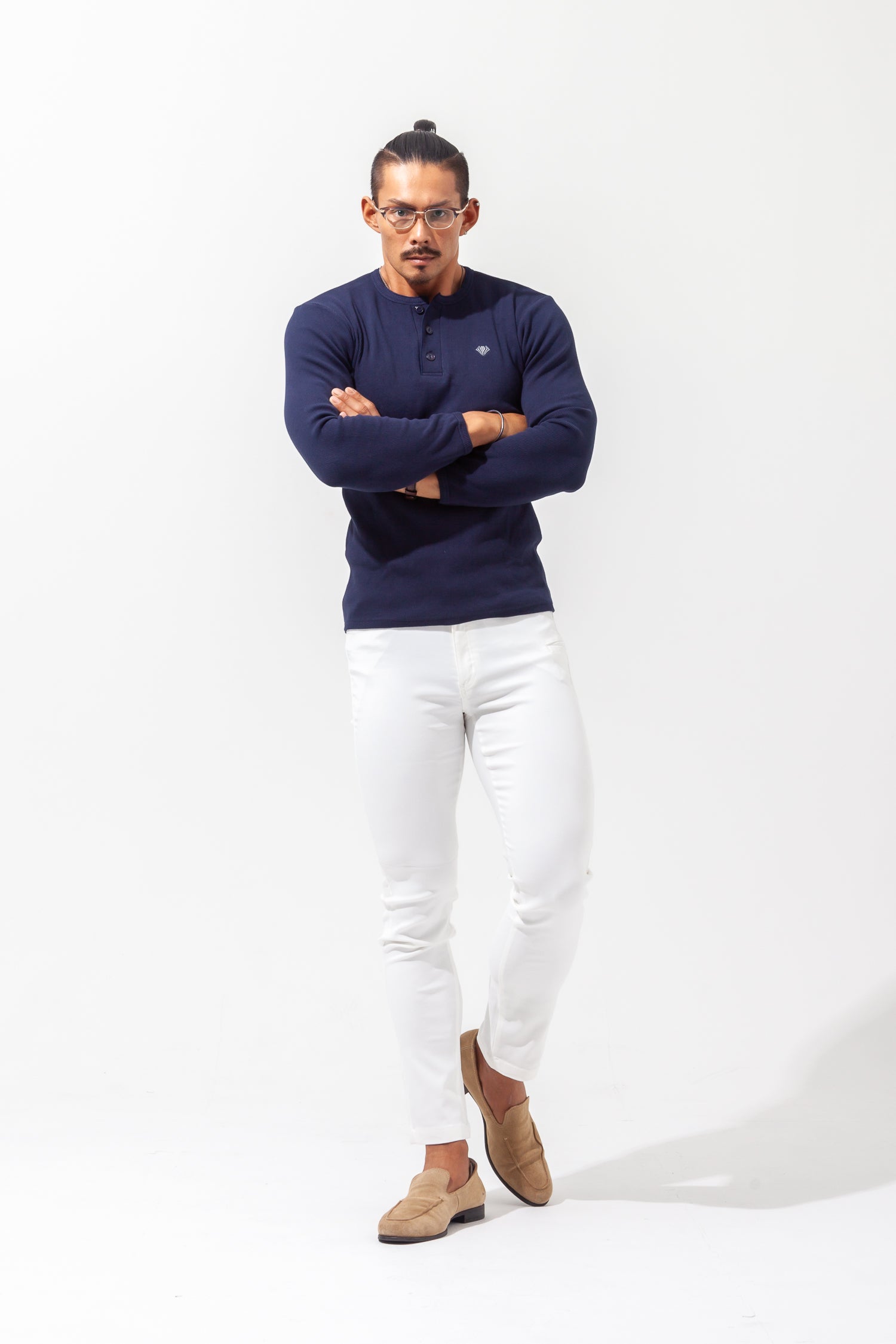 Henley Neck Long-Sleeve Tee