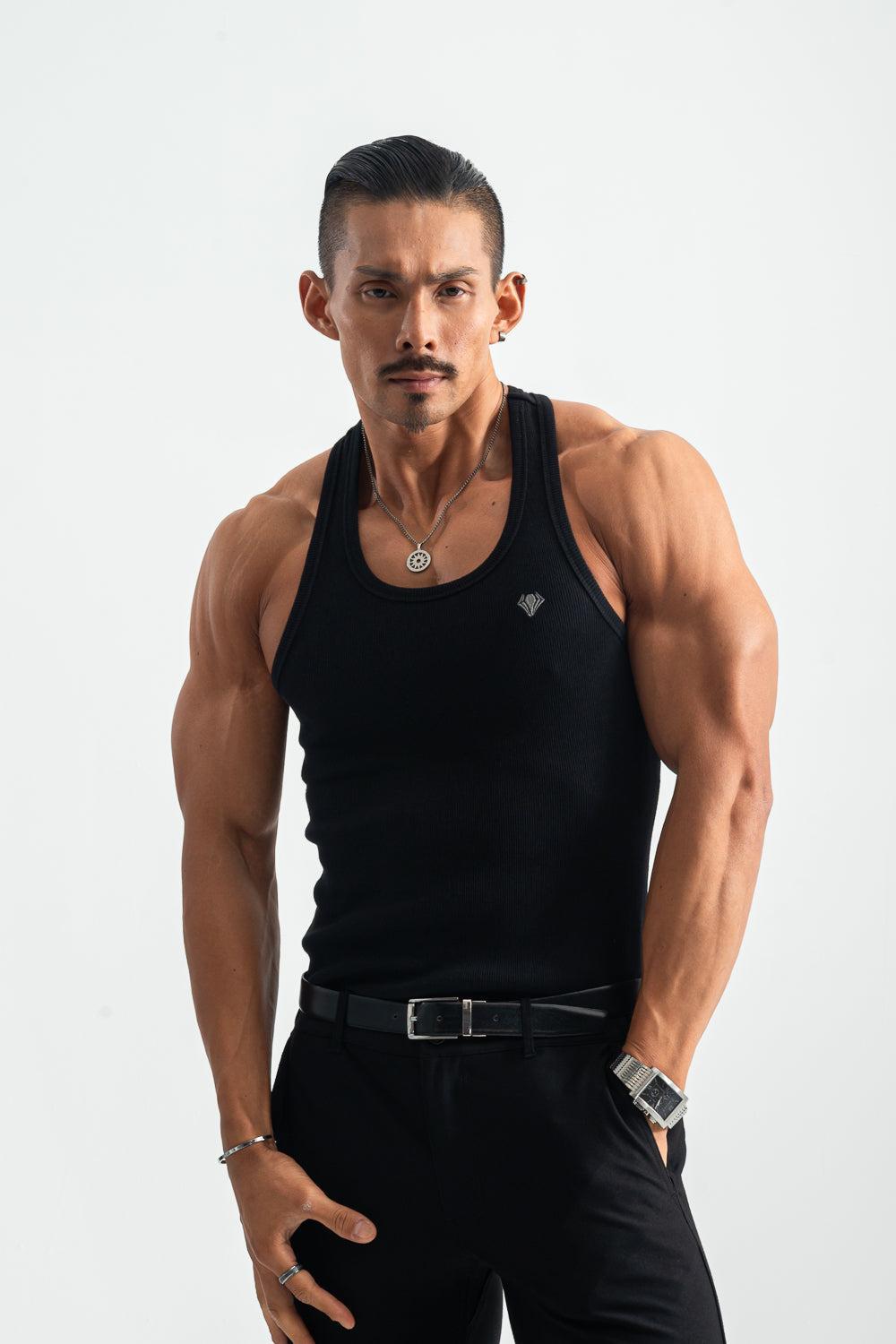 Rib Emblem Y-Tank   - BLACK