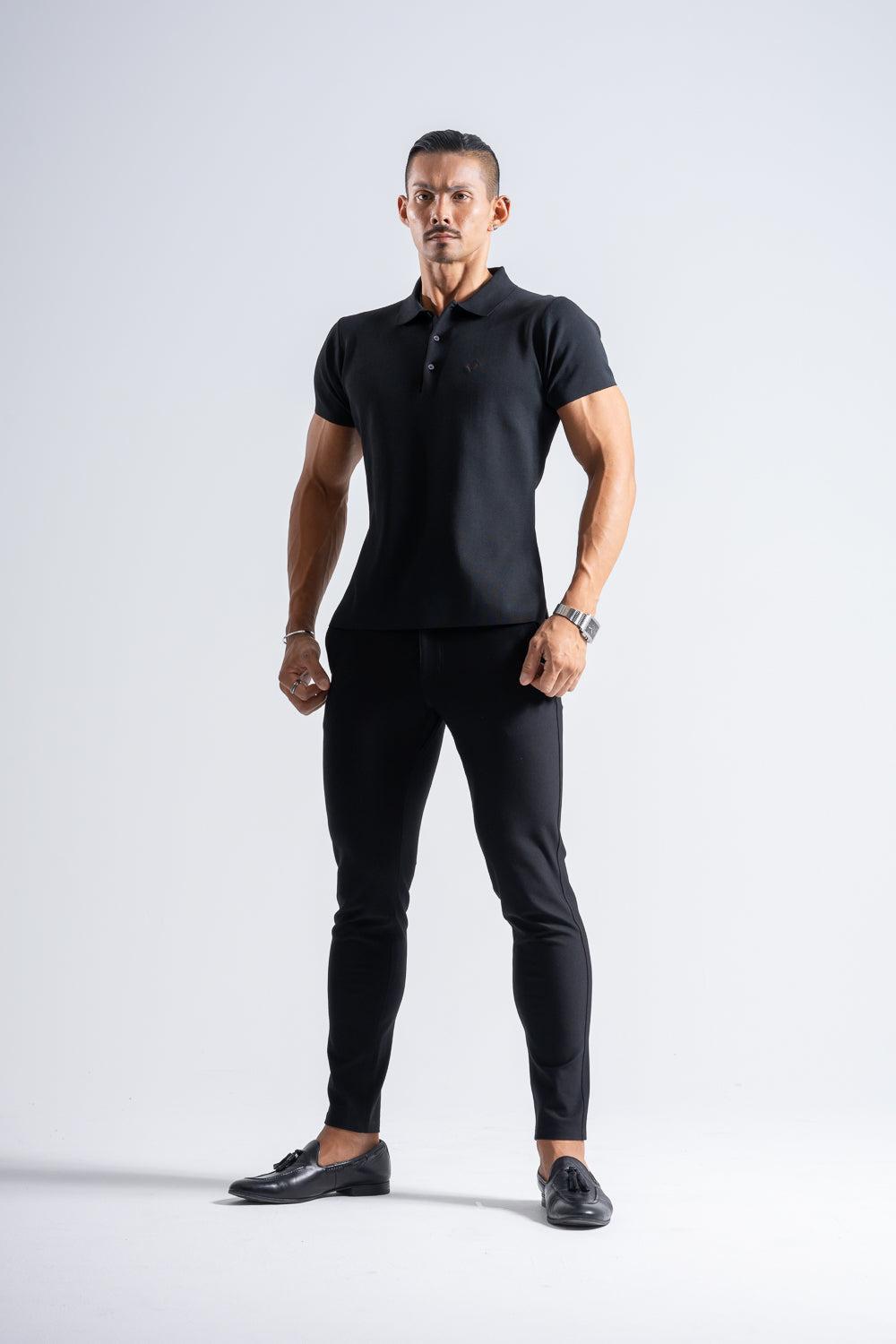PHYSIQUE FRAME ポロシャツ　ブラック　黒　S NEW】 Flex Knit Polo - BLACK