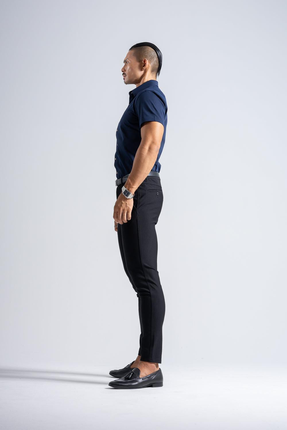 Prime Stretch Shirt  Short-sleeve  - NAVY