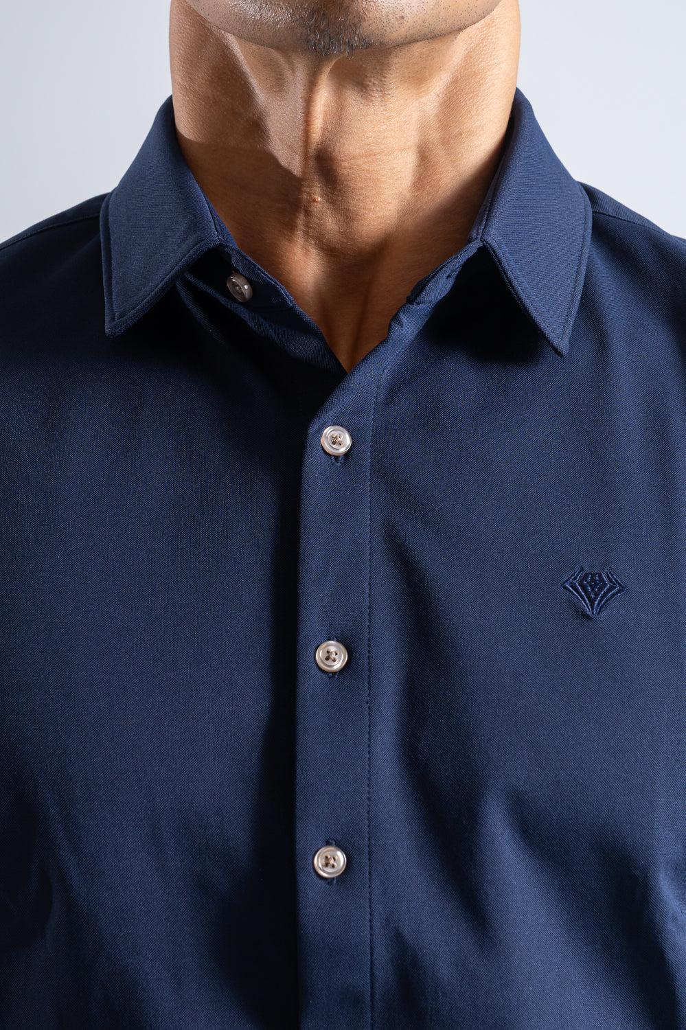 Prime Stretch Shirt  Short-sleeve  - NAVY