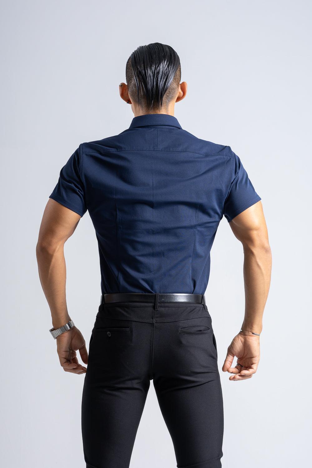 Prime Stretch Shirt  Short-sleeve  - NAVY