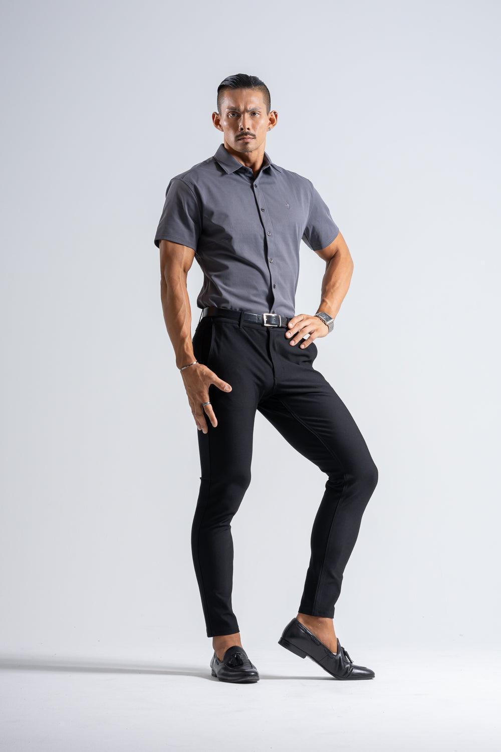 Prime Stretch Shirt  Short-sleeve  - GRAY
