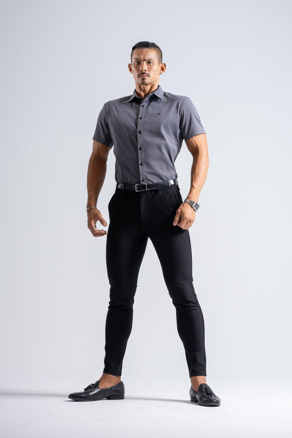 Prime Stretch Shirt  Short-sleeve  - GRAY