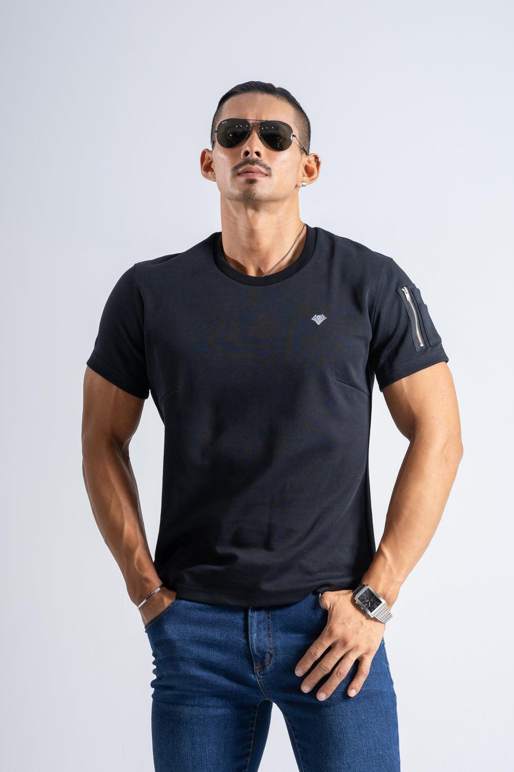Cargo Pocket Tee  - BLACK