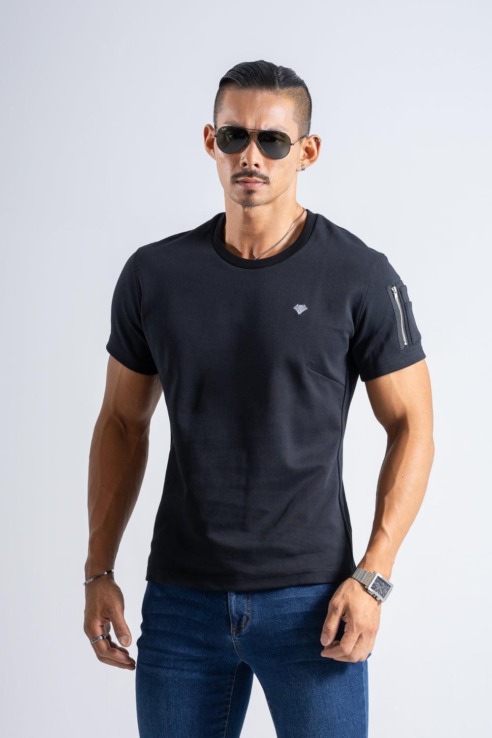 Cargo Pocket Tee  - BLACK