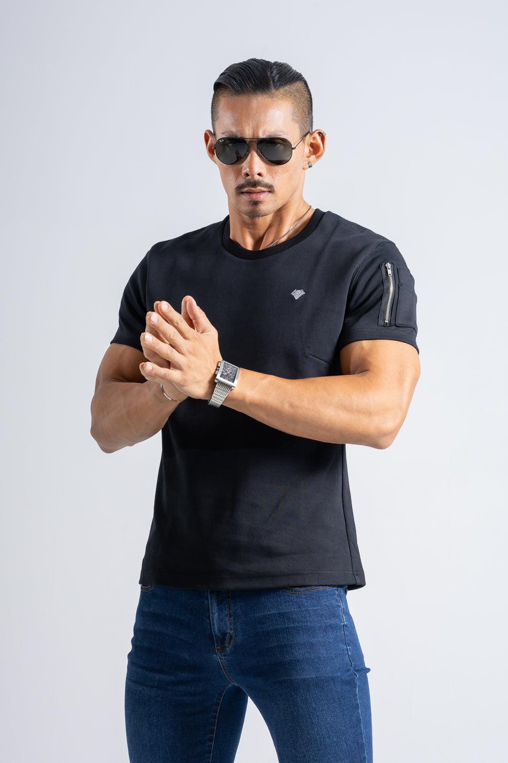 Cargo Pocket Tee  - BLACK