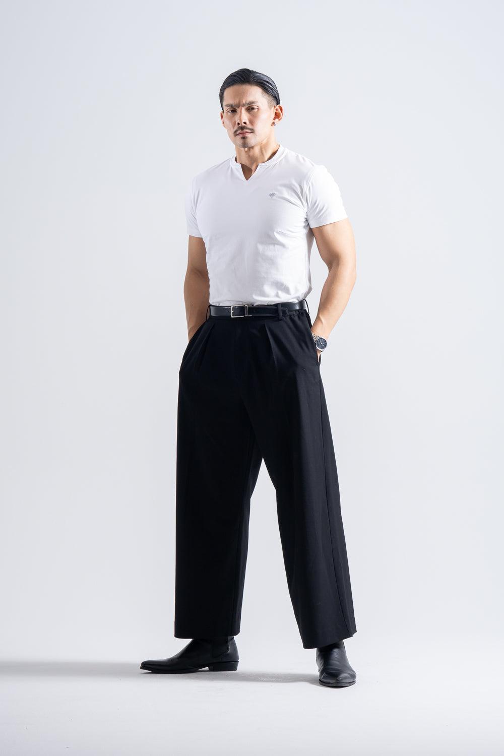 【NEW ARRIVAL】   エッジフォルム   キーネック半袖T