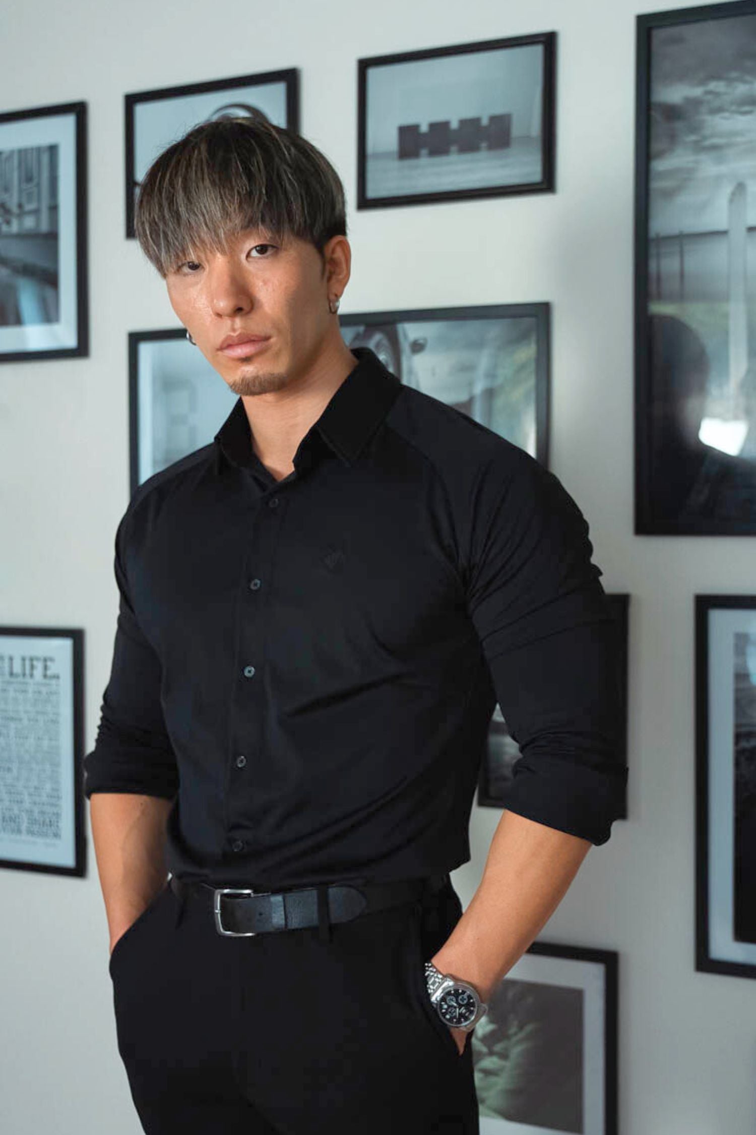 【NEW ARRIVAL】  極上シルエットストレッチ   ラグランワイドカラーシャツ