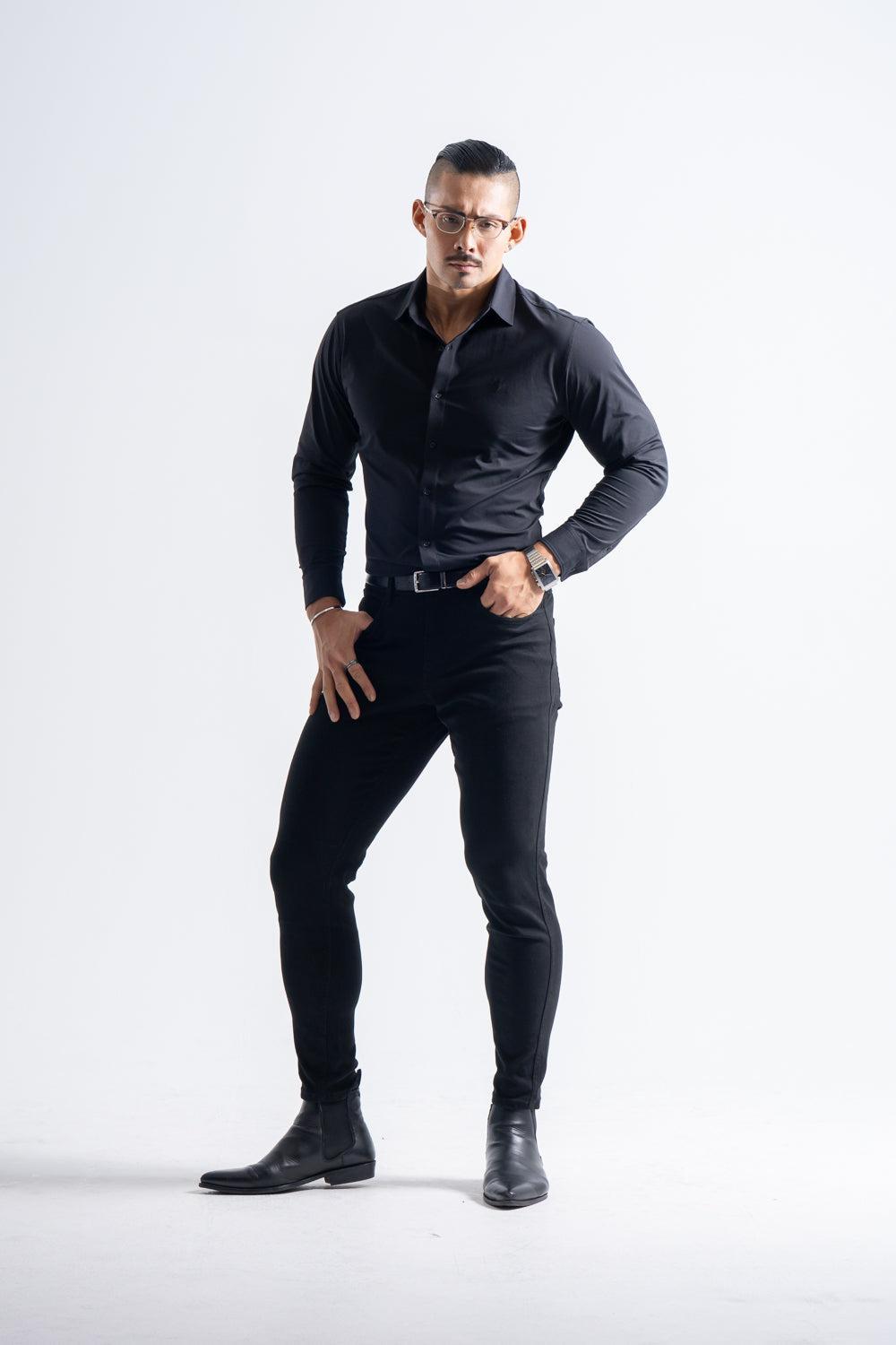 【強靭な脚がカッコ良い】  ハイストレッチスリムパンツ