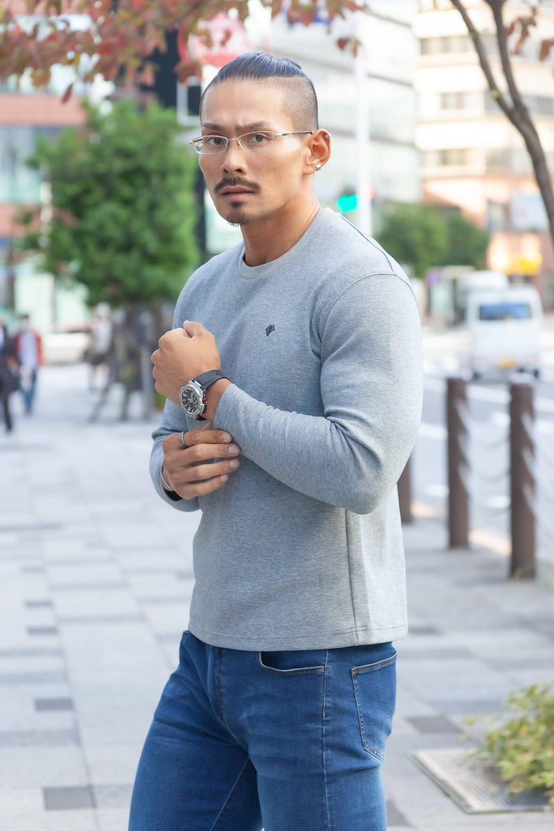 《12月9日(土) 20時発売。発送は12月15日~21日予定》ヘビーウェイト長袖エンブレムT - 杢グレー