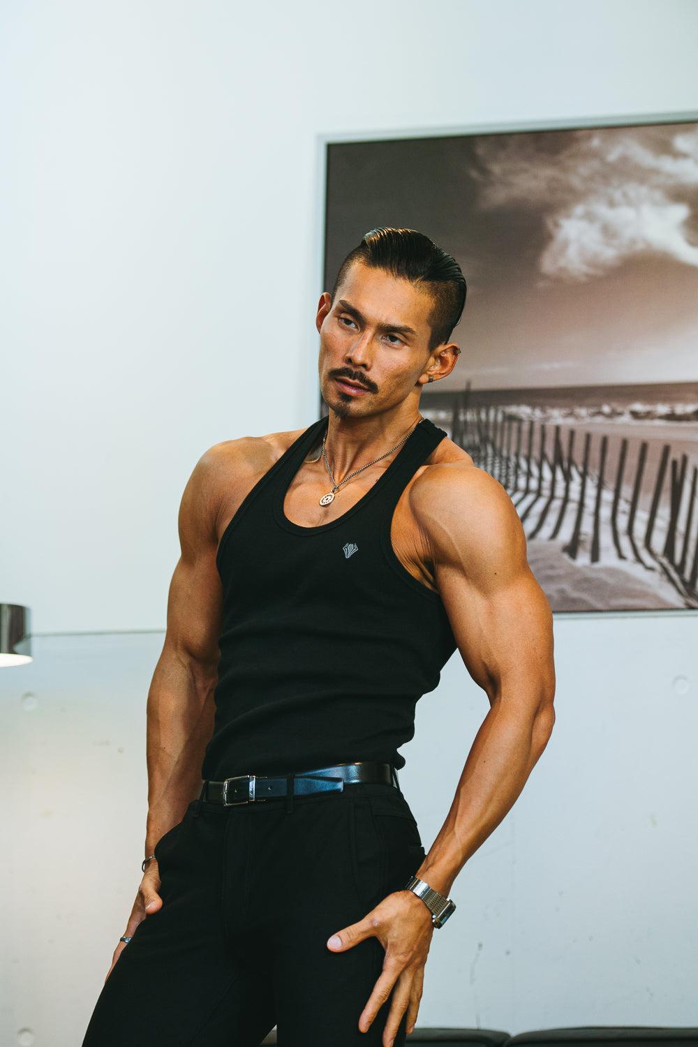 Rib Emblem Y-Tank   - BLACK