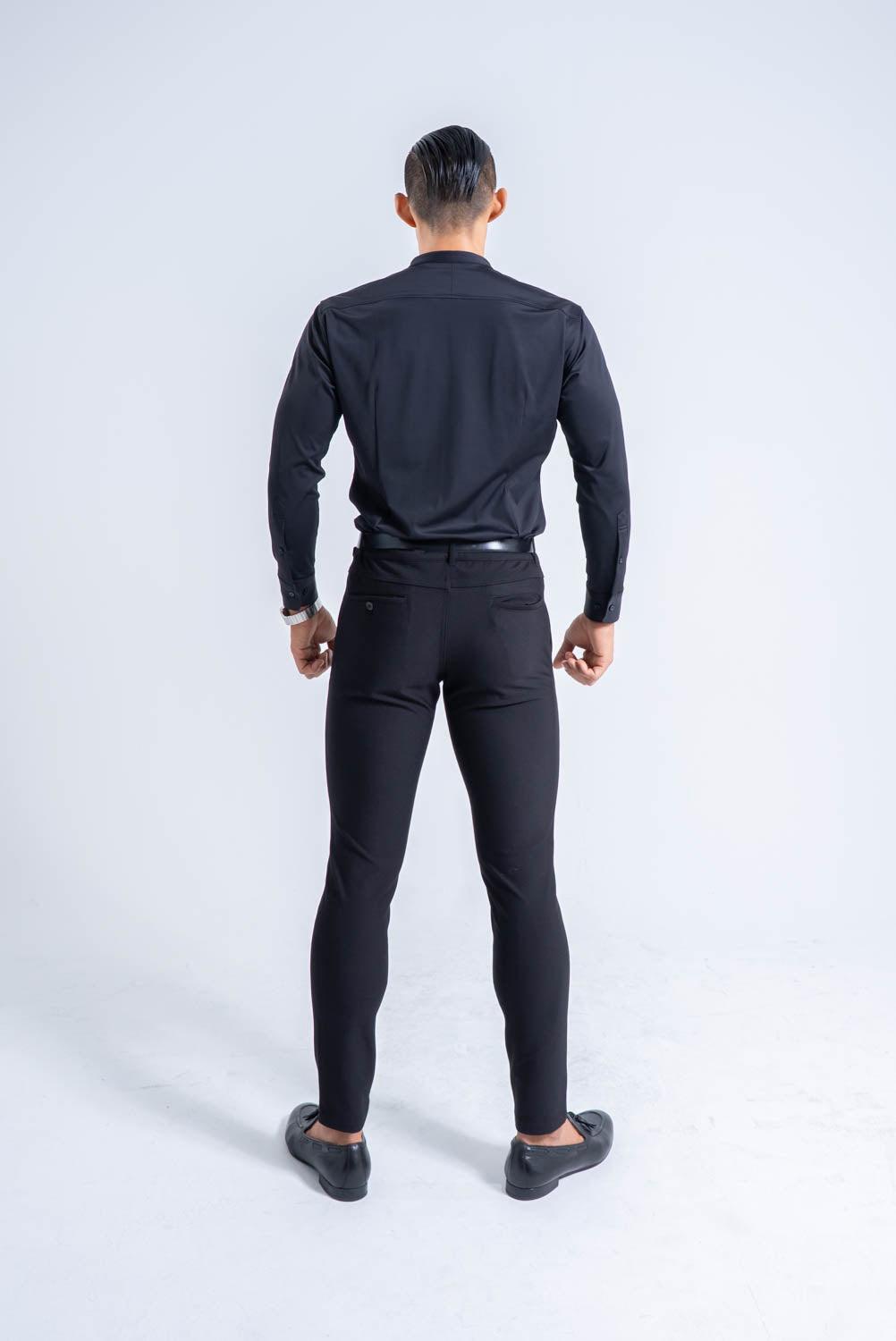 【NEW ARRIVAL】  極上シルエットストレッチ   バンドカラーシャツ